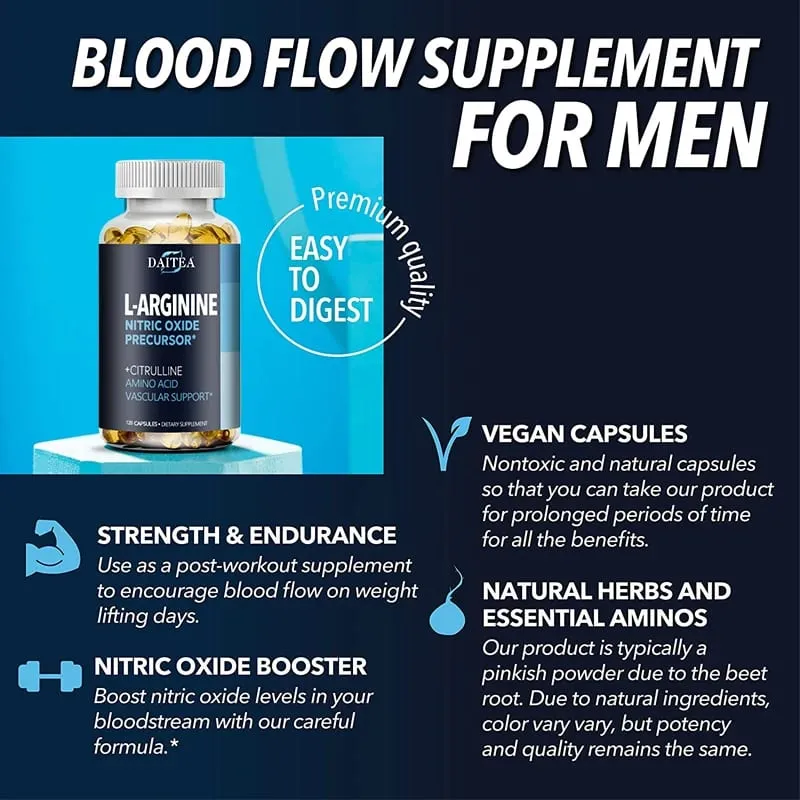 อาหารเสริม Daitea L-Arginine - เพื่อความแข็งแรงของพลังงานและการสนับสนุนความอดทนในระหว่างออกกำลังกาย | มวลกล้ามเนื้อที่ไม่ใช่จีเอ็มโอ — image 4