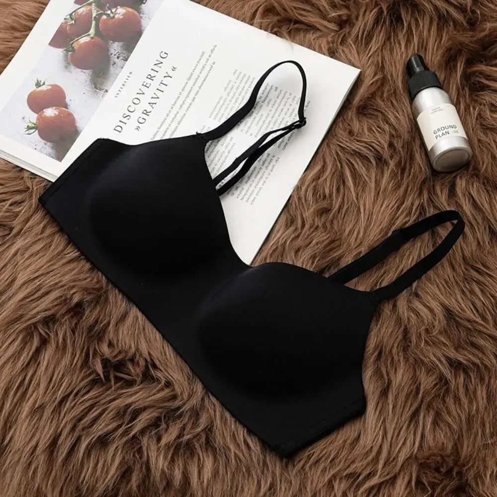 Soft Comfort Wireless Bra Breathable Fabric Elastic Material Push Up Bra Thin Cup Non-Wire Seamless Bra Lingerie Beauty