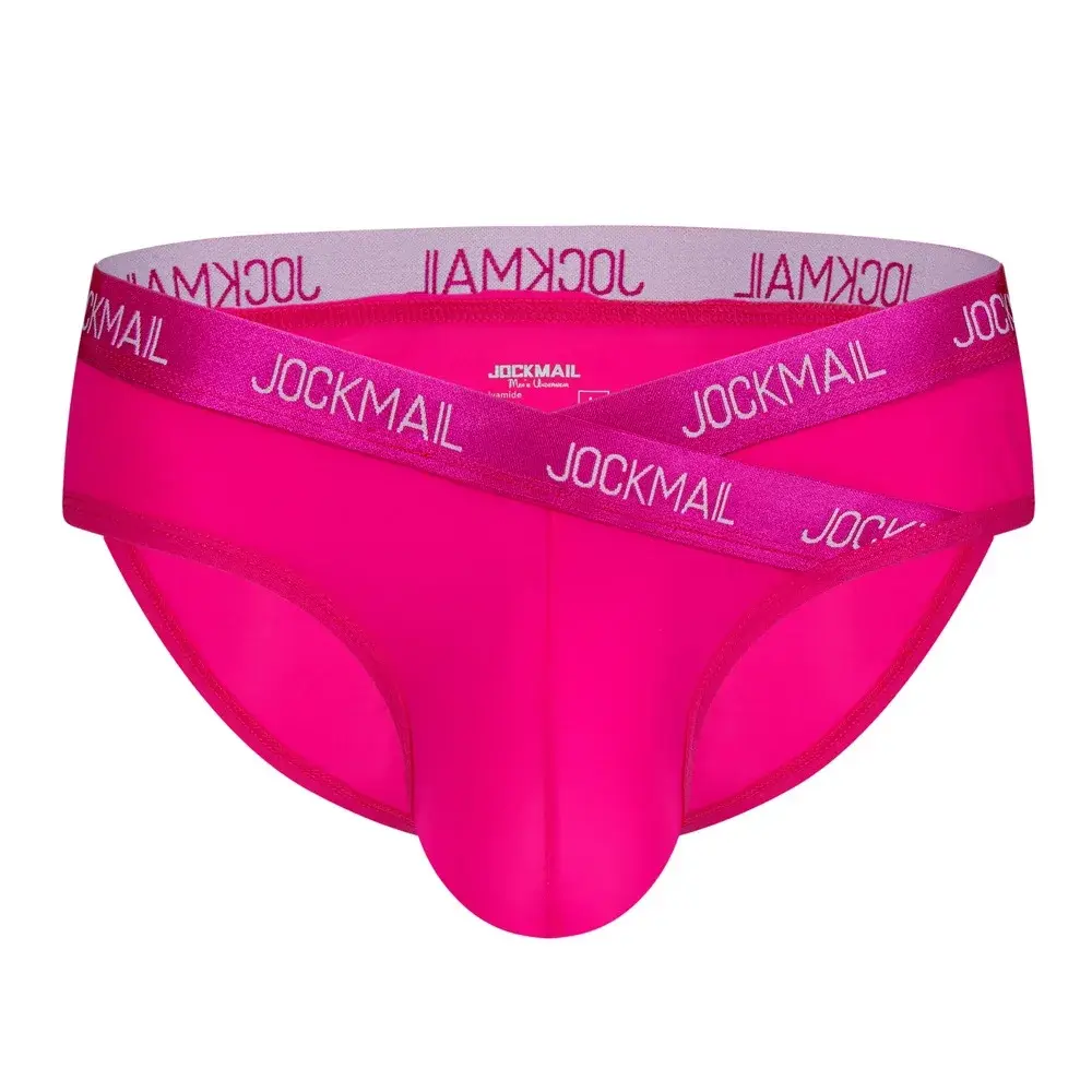 Jockmail Herren-Unterwäsche, niedrige Taille, sexy Brief, Sport, atmungsaktiv, Sommer-Eis-Seiden-Slip, große Tasche, Nylon, einfarbig, Mann-Höschen