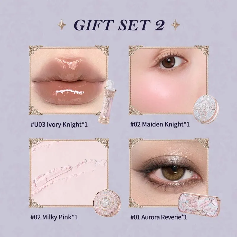 Flowerknows caixa de presente conjunto de maquiagem pequeno anjo caixa completa lábio esmalte blush concha jóias flor saber kit de presente de aniversário