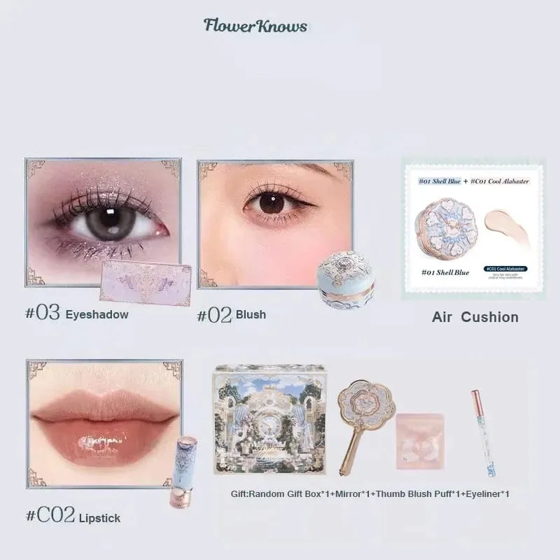 مجموعة هدايا Flowerknows Butterfly Cloud Collar Collection طقم مكياج، أحمر الخدود، أحمر الشفاه، ظلال العيون، الكل في صندوق واحد للنساء — image 4