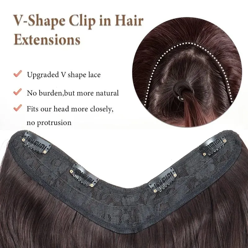 24Inch Synthetic Long V‑Shape Wavy Curly Hair Extensions Heat‑Resistant Fiber Soft Hairpiece for Women Daily Party Hairstyle — image 4