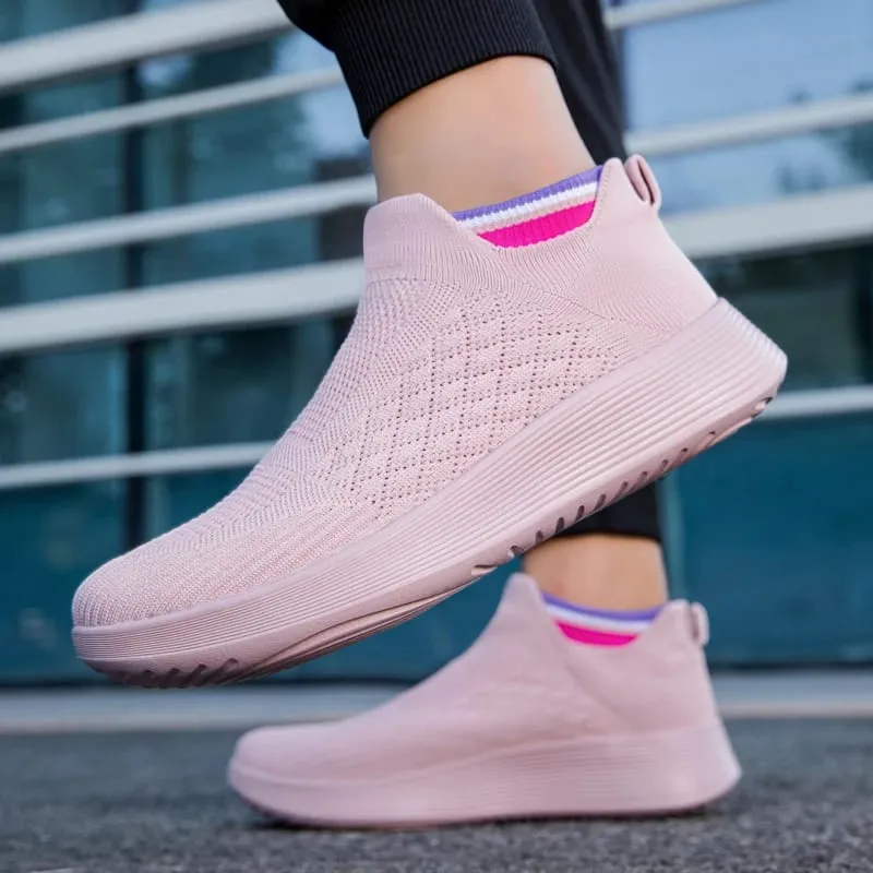 Men Running Walking Sock Shoes Fashion Casual Sneakers Breathable Thick Sole Sport shoes Lightweight Men Sneakers Casual Shoes — image 4