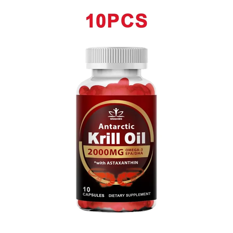 2000 mg d'huile de krill phospholipides oméga-3 EPA et DHA phospholipides et astaxanthine pour le régime de soutien immunitaire et cardiaque des articulations cérébrales