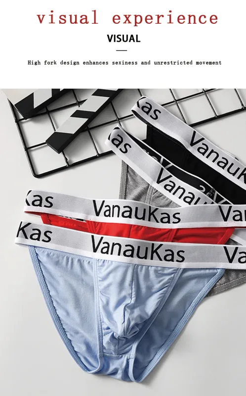 Men's High Cut Panties Soft Modal Fabric Low Rise Briefs Sexy Comfortable Underwear