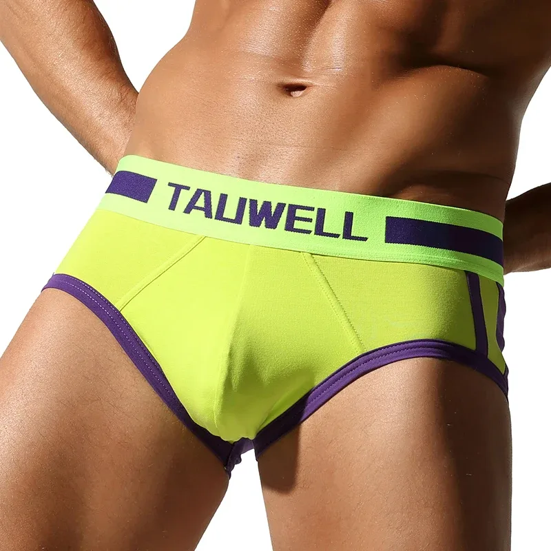 Men's Triangle Underwear, Tight Fitting, Low Waist, Color Blocking, Sexy, Youthful, Breathable and Comfortable