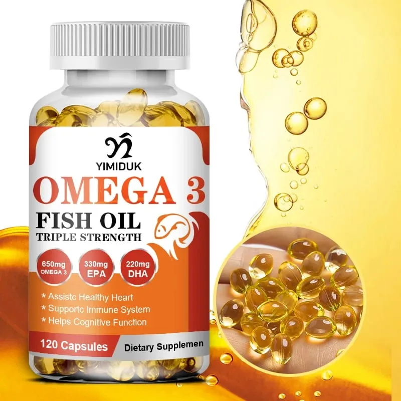 Buy 1 Get 1 Free! Ultra Strength Omega 3 Fish Oil Supplement for Immunity Mood Bones & Cardiovascular Function GMP Certified