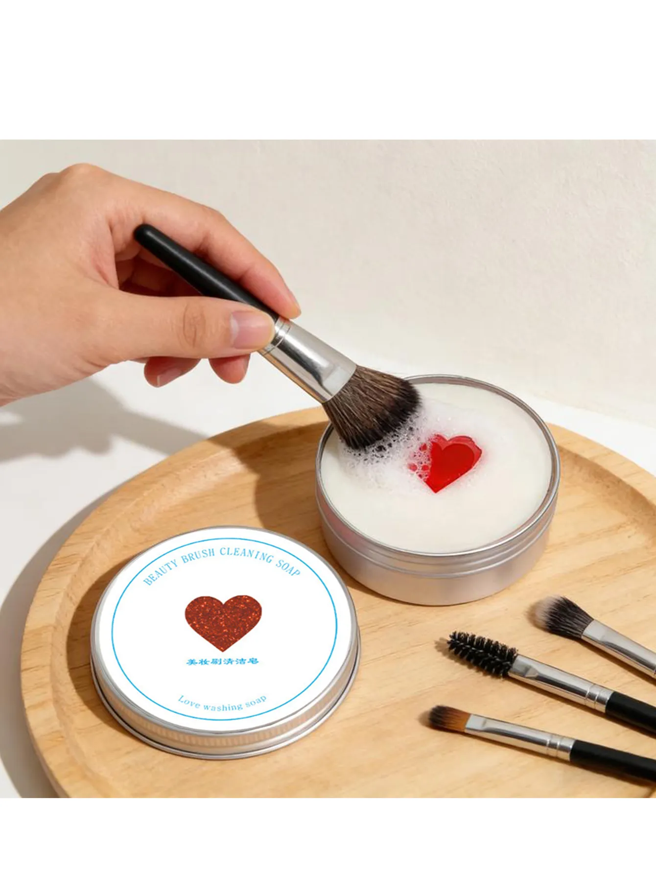 Portable Makeup Brush Cleaning Soap Natural Multipurpose Reusable Travel Cosmetic Cleaner Soap Deep Fast Effective Clean for Makeup Brushes Powder Puffs Various Beauty Washing Supplies