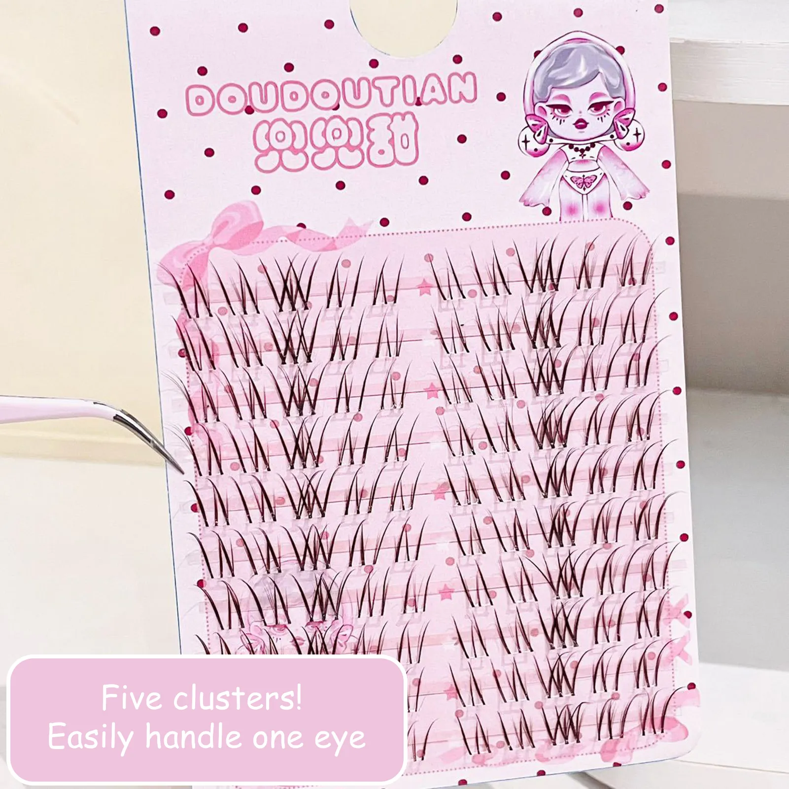 3/10 Rows Sweet Brown False Eyelashes Natural Whispy Fluffy Air Manga Korean Style Fake Eyelash Extensions Perfect Eye Makeup — image 6