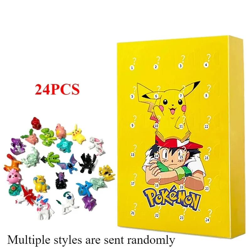 24 Cái/bộ Pokemon Giáng Sinh Ra Đời Lịch Dễ Thương Pikachu Charizard PVC Nhỏ Anime Hình Bất Ngờ Hộp Sinh Nhật Quà Tặng Halloween