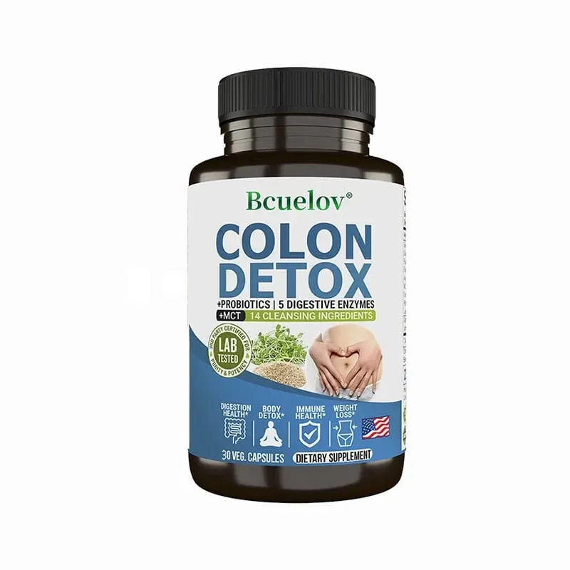 Colon Cleanser Detox Supplement - Bowel Cleansing & Probiotics - Natural Digestion Constipation & Bowel Relief Bowel Health