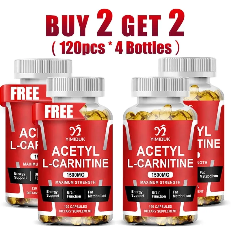 Buy 2 Get 2 Free! Pure Acetyl L-Carnitine Capsules Support Enhances Mental Clarity Mood & Learning Ability Cognitive Function