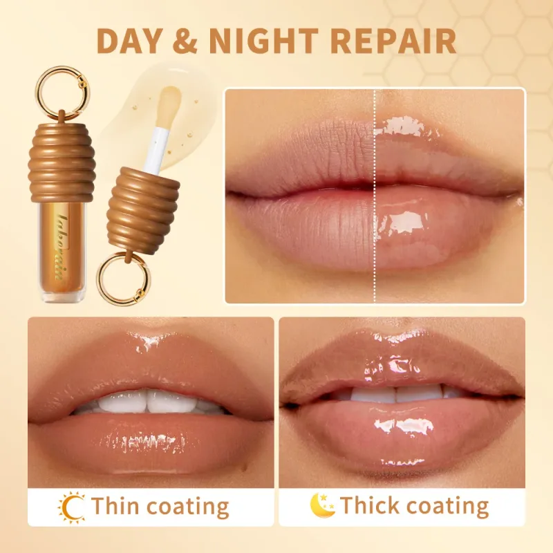 Lakerain Honey Lip Gloss Blank Tekstur Letvægts Ikke-klæbende Langtidsholdbar fugtet Smuk Blank Finish Glat læbemakeup