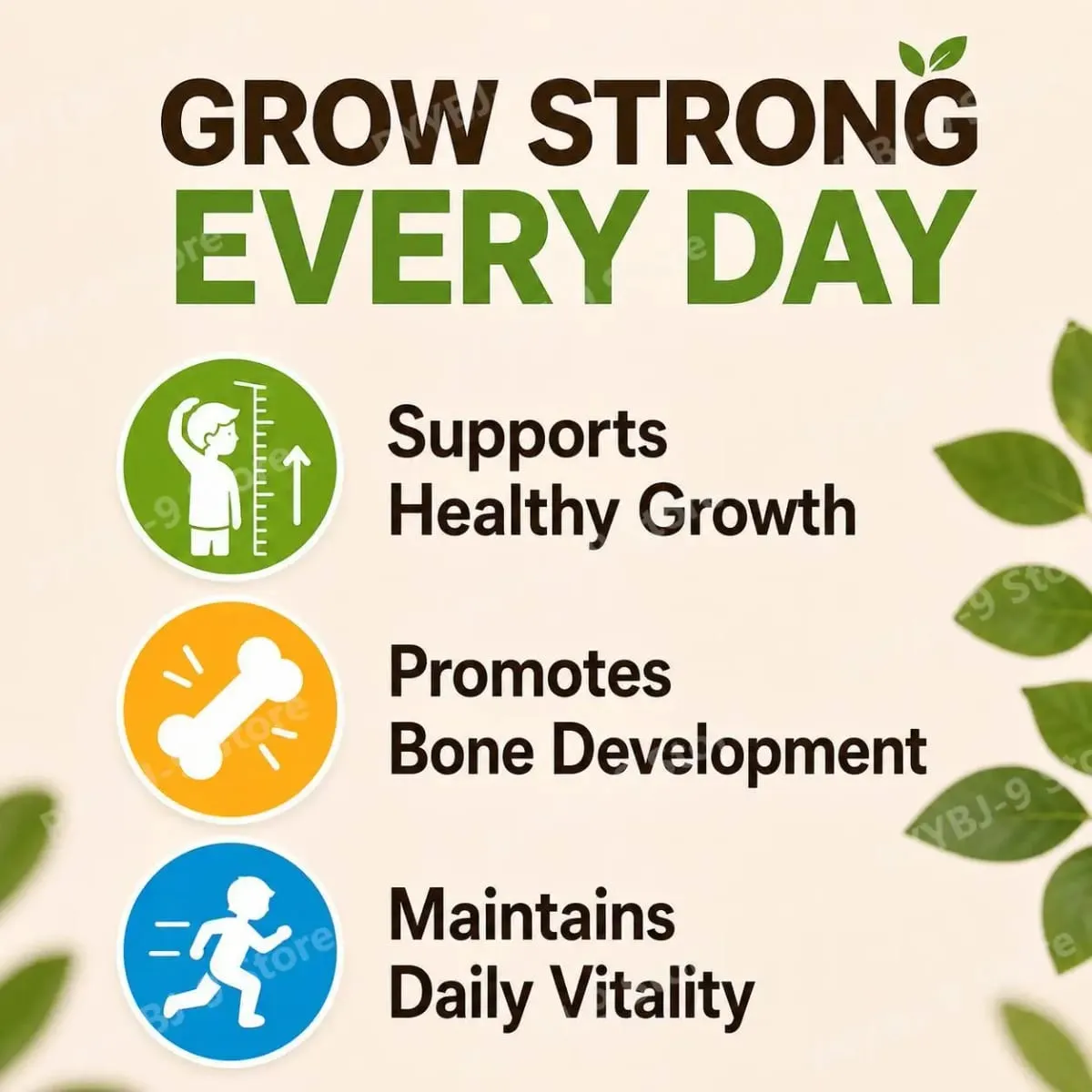 Kids Height Growth Support Gummies with Essential Growth Nutrition and Multivitamin Supports Healthy Height & Bone Development