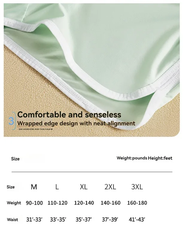 Caleçons en soie glacée pour hommes, 3 pièces/paquet, maille antibactérienne respirante, culotte à grande poche, taille haute élastique, Boxer pour hommes