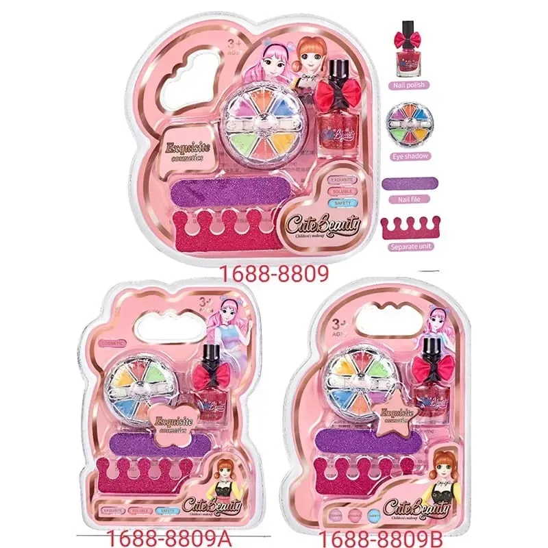 Sada dětského make-upu Lesk na rty Lesk na rty Oční stíny Pilník na nehty Netoxický Makeup Princess Girl Kosmetika omyvatelný vánoční dárek pro dítě