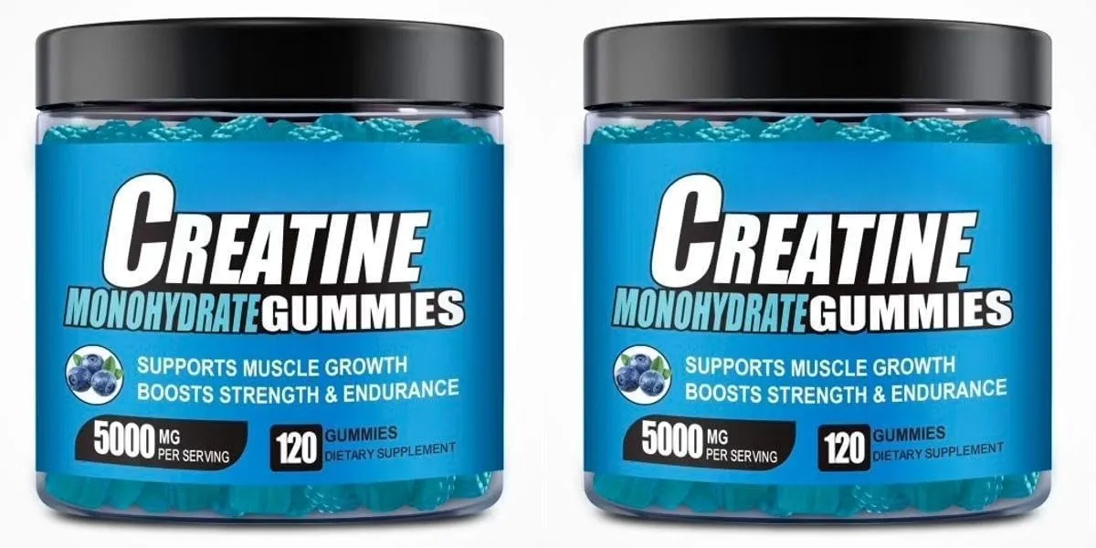 Creatine Monohydrate Infused Gummies with Vitamin B12 Muscle Growth Strength Pre-Workout Fitness Healthcare Supplement 120pcs