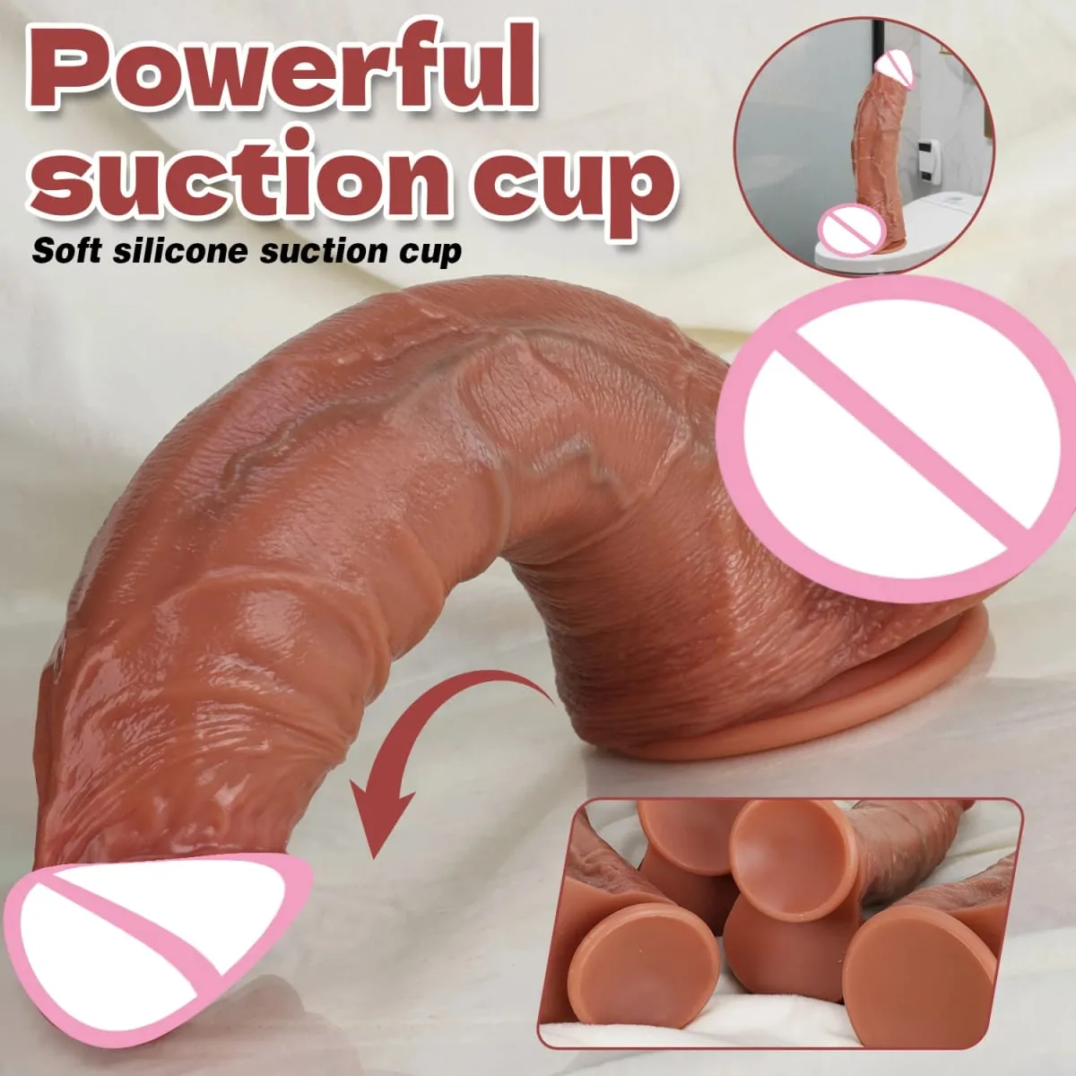 Oversize Realistic Dildo Vagina Anal Masturabtion Soft Silicone Penetration Penis G-Point Stimulator Dick Sex Toys for Women Men