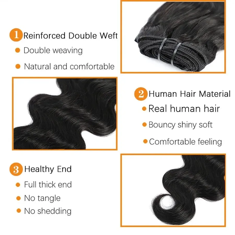 Body Wave Seamless Clip In Real Human Hair Extensions 8PC/Set Natural Brazilian Remy Hair Clip In Extension Full Head Remy Hair Clip Ins For Women Double Weft Afro Kinky Culy Hair Clips — image 3