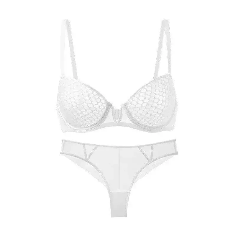 Full Bust Ladies Ultra-Thin Minimizer Bra Set Summer Soft Underwire Side Support Anti-Sagging Comfort Lingerie