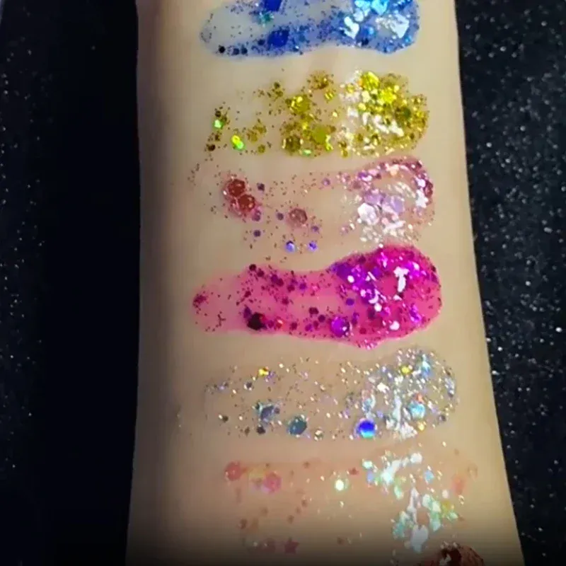 40ML Face Eye Glitter Sequin Gel Cream Stage Party Shimmer Gel Colorful Makeup Body Lips Hair Nail Cosmetic Festival Eyeshadow