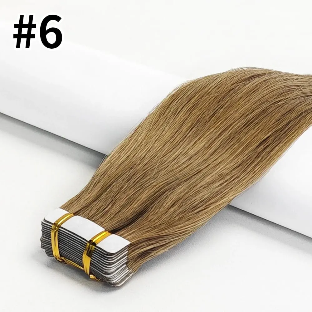Highlight #4/27 Straight Tape In Hair Extensions 100% Human Hair Skin Weft Invisiable Tape In Human Hair Extensions 20/40/60pcs