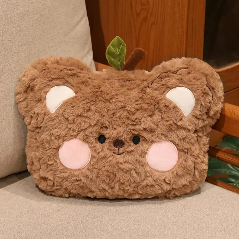 40cm Teddy Bear Head Plush Pillow Cute Bear Face Throw Pillow Soft Fluffy Stuffed Cushion Sofa Bedroom Home Decor Gift