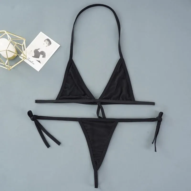 Set Lingerie Seksi Wanita 2 Buah Set Bra Tanpa Kawat Jaring Ultratipis Lingerie Set Pakaian Dalam Eksotis Transparan Wanita Ultra Panas — image 5