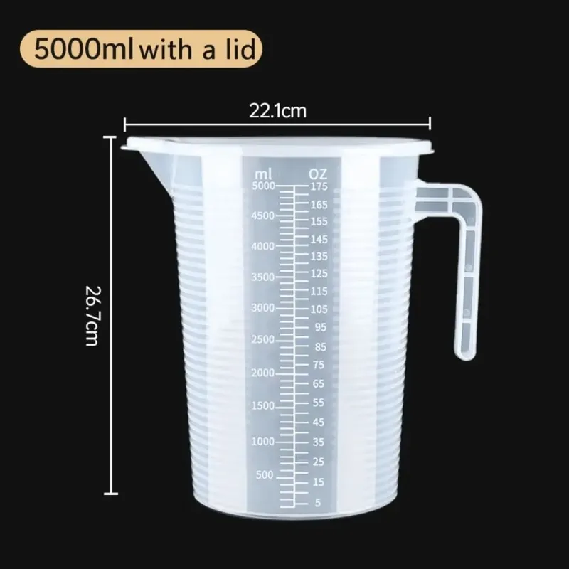 ถ้วยตวงพลาสติกโปร่งใสห้องปฏิบัติการ Beaker สำเร็จการศึกษาของเหลวเหยือกถ้วยครัวเบเกอรี่ทำอาหารการวัดขนาดคอนเทนเนอร์