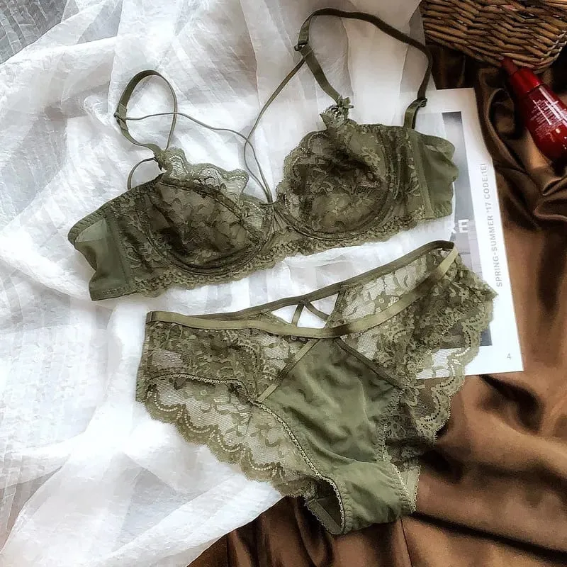 Ensemble de Lingerie en dentelle fine pour femmes, soutien-gorge à armatures doux, soutien-gorge Push Up, minimisant le buste, Anti-affaissement, doux et confortable, 32-42, nouvelle collection