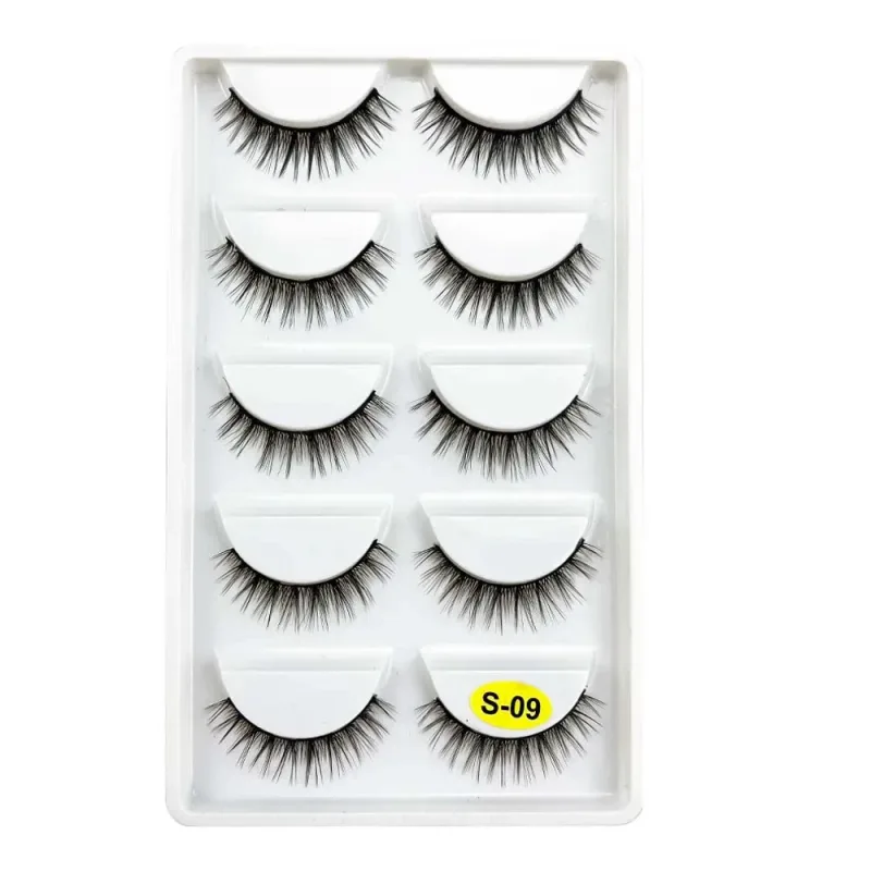 5 Pairs S03 Natural Looking 3D Mink Fake Eyelashes Makeup Tools Fluffy Style Water Mink Fur False Eyelashes for Eye Makeup — image 15