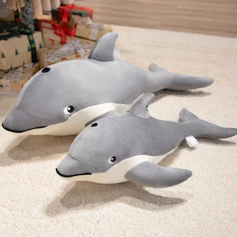 50/70cm Dolphin Plush Pillow Simulation Marine Animal Stuffed Cushion Fluffy Sofa Throw Pillow Soft Stress Relief Home Decor