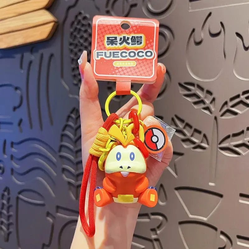 ของแท้พวงกุญแจ Pokemon Pikachu Gengar Sylveon Sprigatito Quaxly Fuecoco อะนิเมะ Action Figure ของเล่นพวงกุญแจกลิ่นหอมจี้