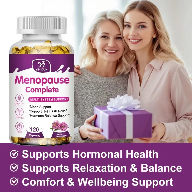 Buy 1 Get 1 Free! Menopause Complete Supplement for Hot Flash Relief Hormone Balance & Mood Soothes Joint Discomfort Vegan