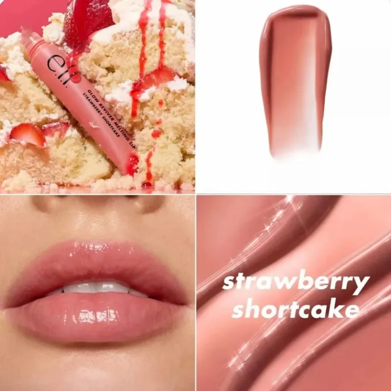 ELF Lesk na rty Natural Shine & Blush Liquid Voděodolný a odolný proti potu Snadno se rozmazává Lehký a dlouhotrvající make-up