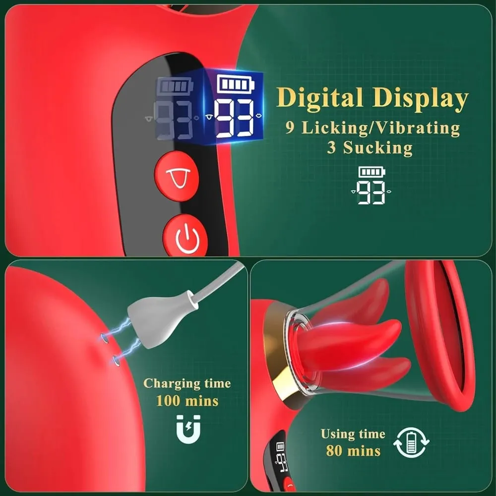 5IN1 Tongue Clitoral Sucker Vibrator APP Control Clit Stimulator Female Masturbation LCD Display Sex Toys for Women Couple