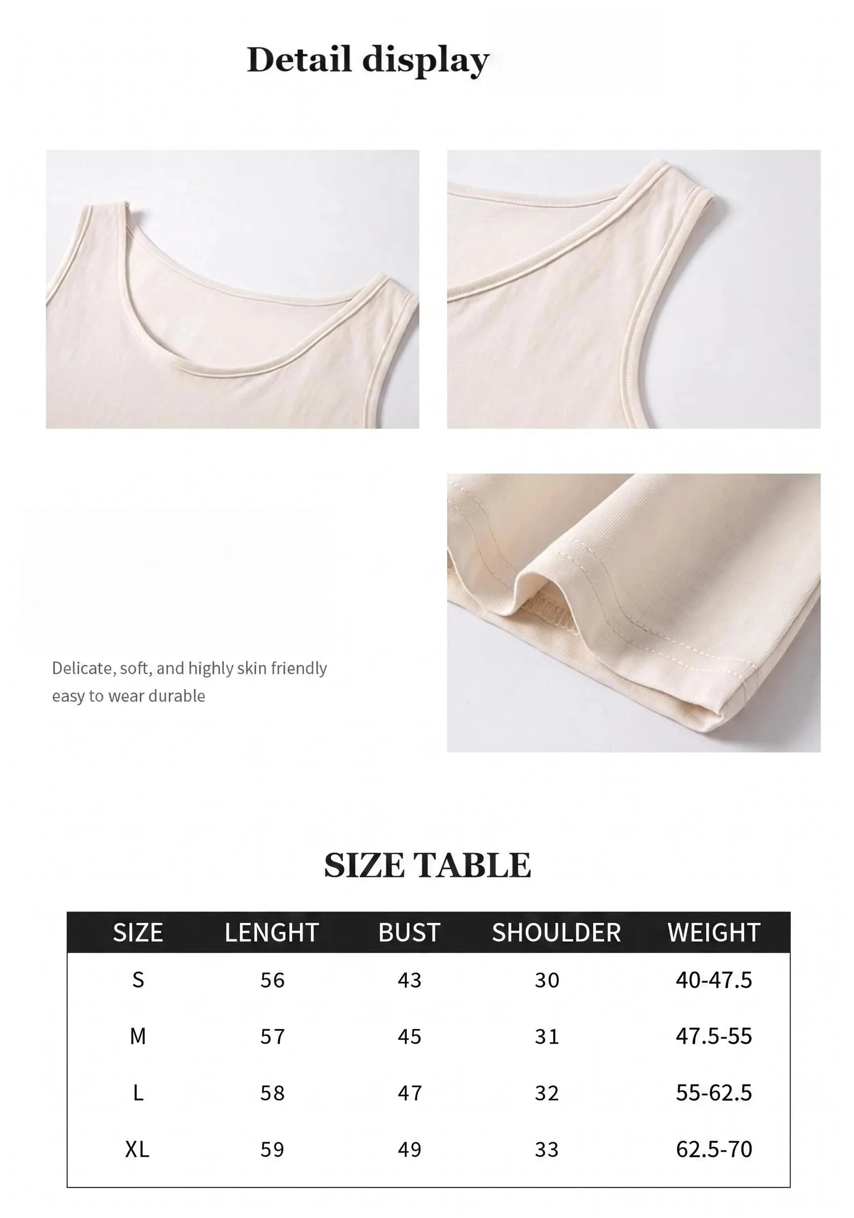 Women Cotton Tank Top Summer Outerwear Loose-Fitting Fitted Layering Round Neck Sleeveless Lightweight Breathable Simple Casual