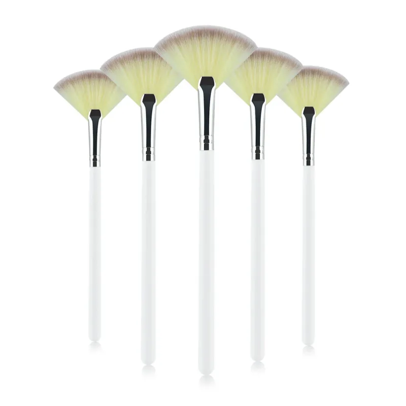 1pc Soft Facial Fan Brush Blush Fan Mask Brushes Slim Soft Face Mask Brush Applicator For Peel Glycolic Masks Makeup