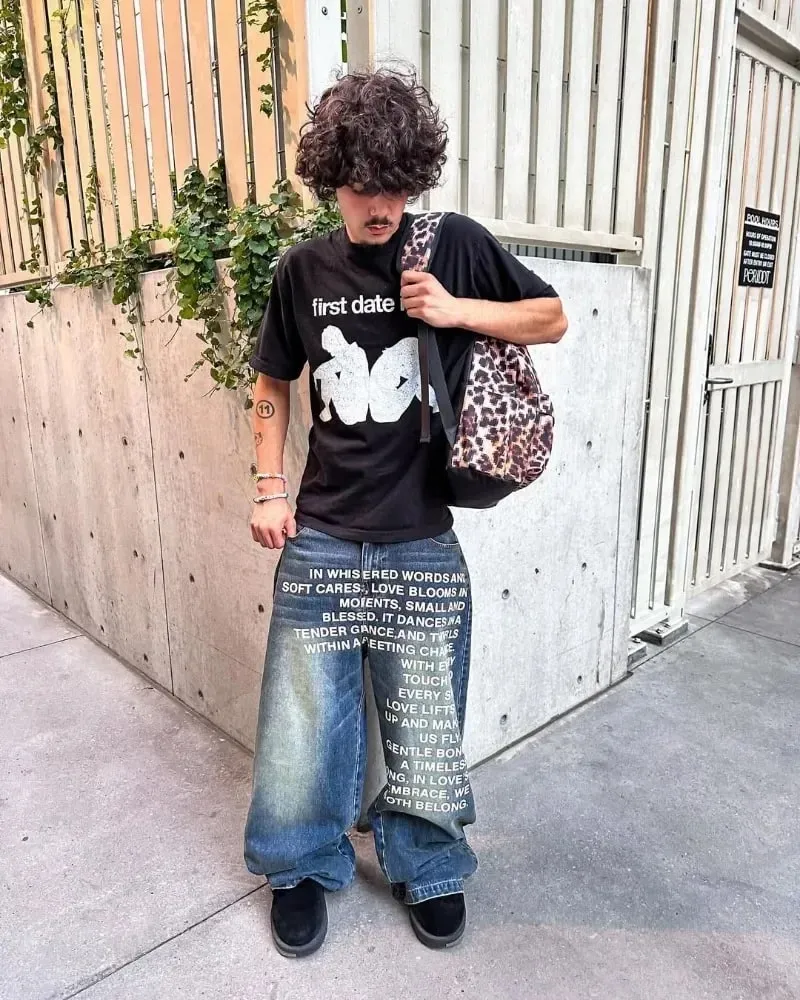 Y2K New Retro Letters Washed Oversized Jeans Fashion Men's and Women's Harajuku Hip Hop Gothic Casual Joker High Street Pants