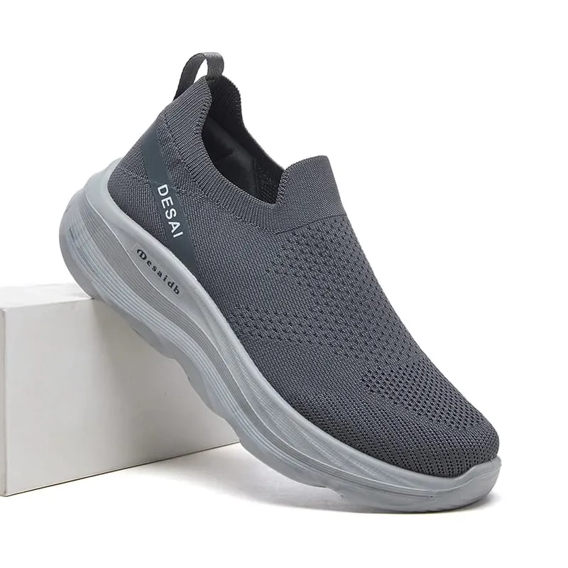 Desai Men's 2026 Autumn Lace-free Mesh Sneakers Non-slip Thick Sole Lightweight Men's Sneakers And Casual Shoes For Outdoor
