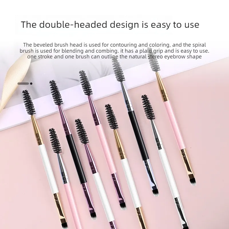 Berus Kening Lembut Berus Bulu Mata 2 dalam 1 Pembentuk Kontur Profesional Kening Eyeliner Berus Solek Eyes Blending Berus Kosmetik