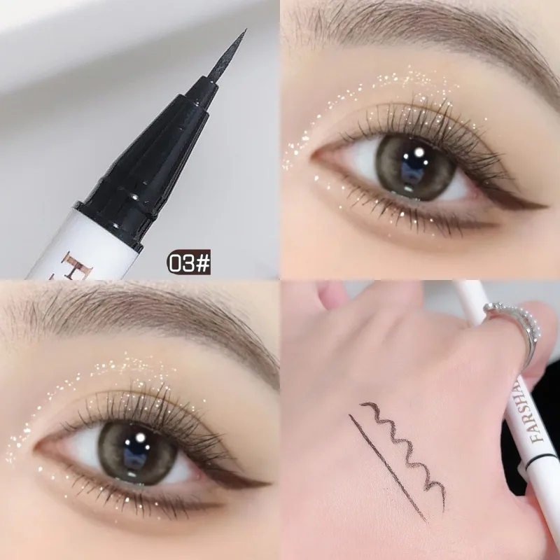 12 farver vandtæt eyeliner Pen Ultra-fin spids flydende eyeliner Langtidsholdbar eyeliner Hurtigtørrende farverig makeup til cosplay — image 11