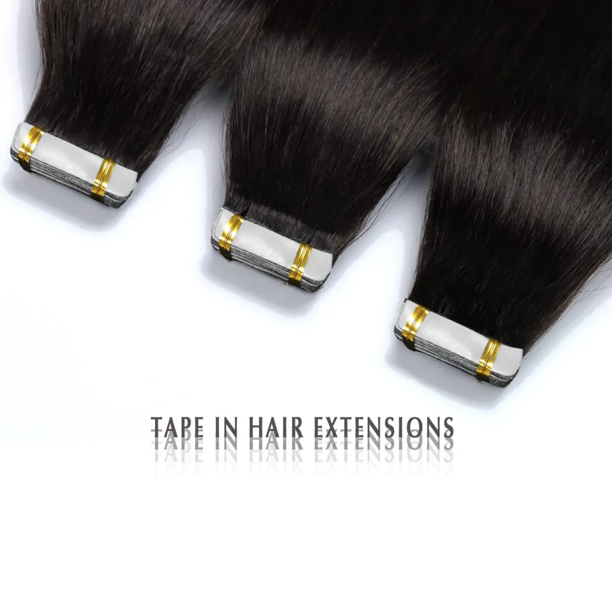 18 Inch Natural Black #1B Tape In Human Hair Extensions Remy Silky Straight Seamless Skin Weft 20Pcs 50G Tape Ins Hair For Wedding Daily Use