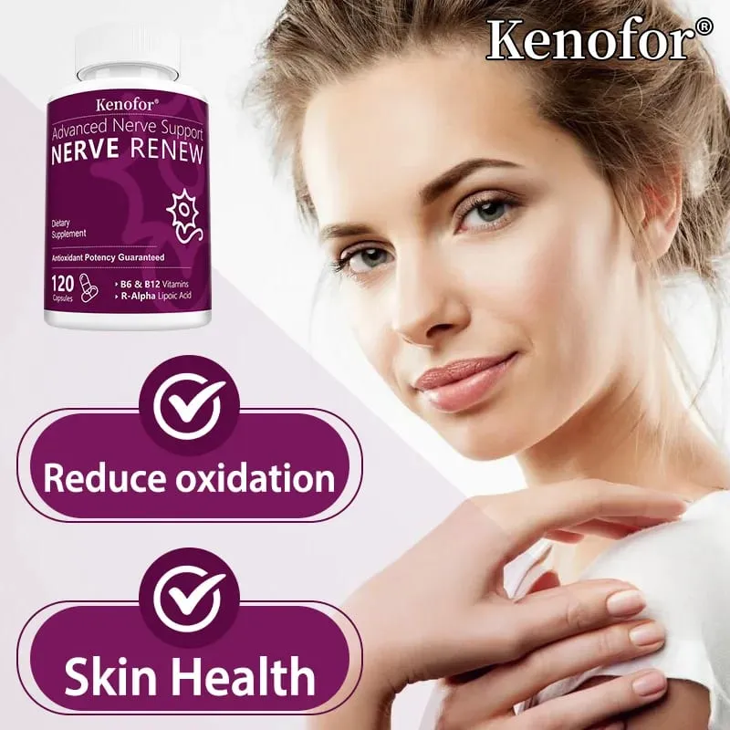 Nerve Renew Advanced Nerve Support - 300mg R-Alpha Lipoic Acid - Supports Brain Skin Nervous System Health and Antioxidants