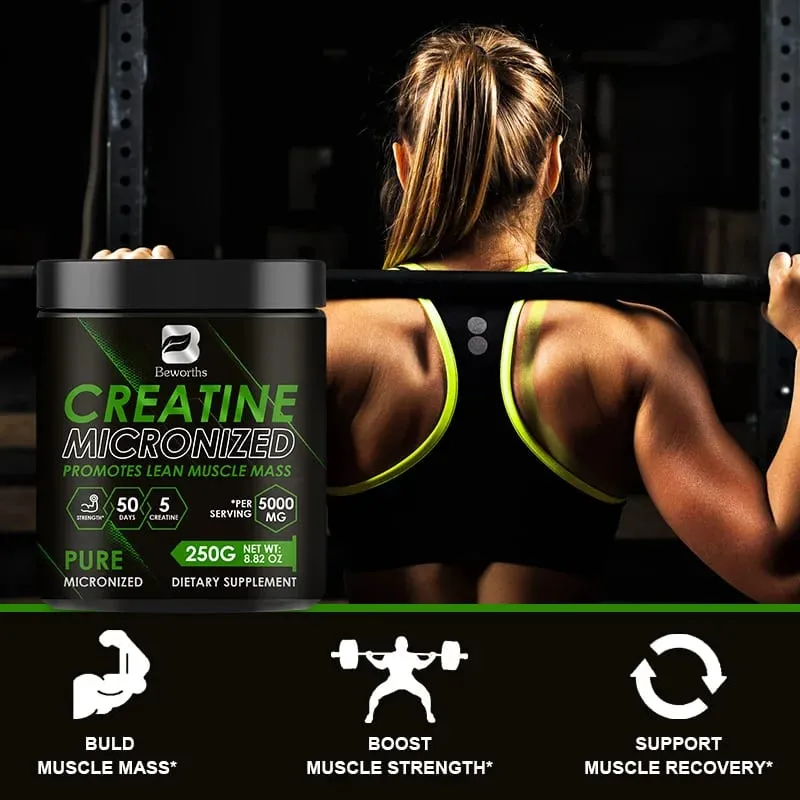 Beworths Creatine Monohydrate Powder 5000Mg สำหรับก่อนออกกำลังกายสร้างกล้ามเนื้อ Cellular Energy สมองสุขภาพภูมิคุ้มกันสำหรับ GYM