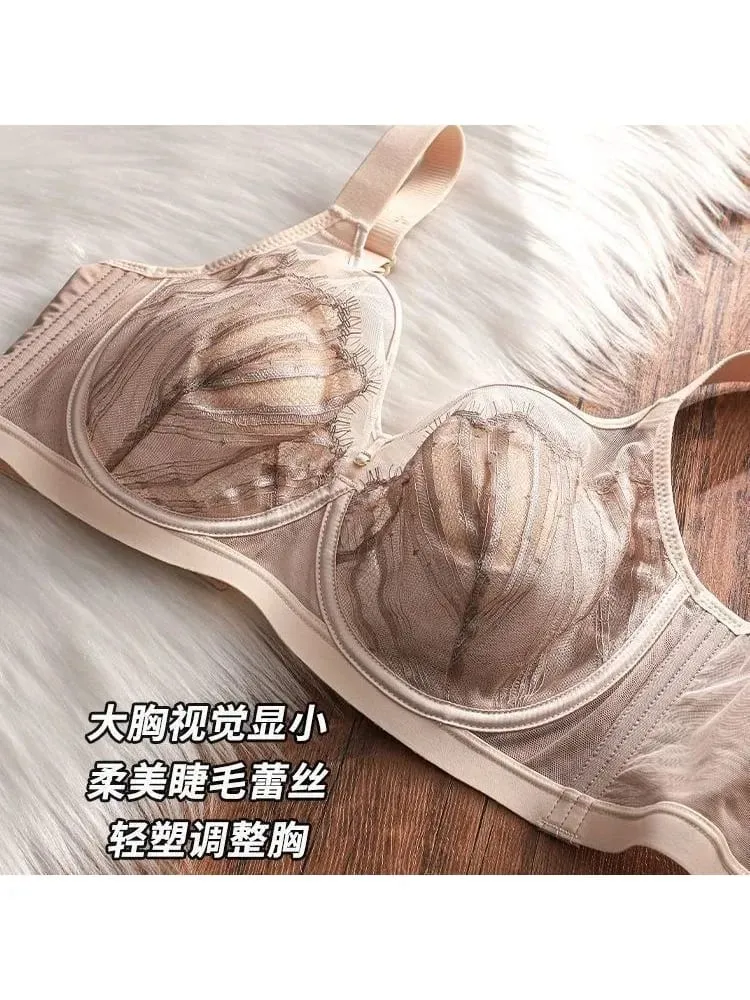 Wireless Push Up Bra for Large Bust Adjustable Comfort Fit Lace Bralette Prevent Sagging & Enhance Shape Seamless Design