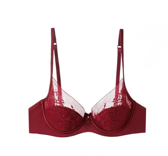 French-style Lace and Satin Lingerie Set Gather Adjustable Straps Bra & Thin Padding Soft Wire ComfortMuslim Girls Underwear — image 14