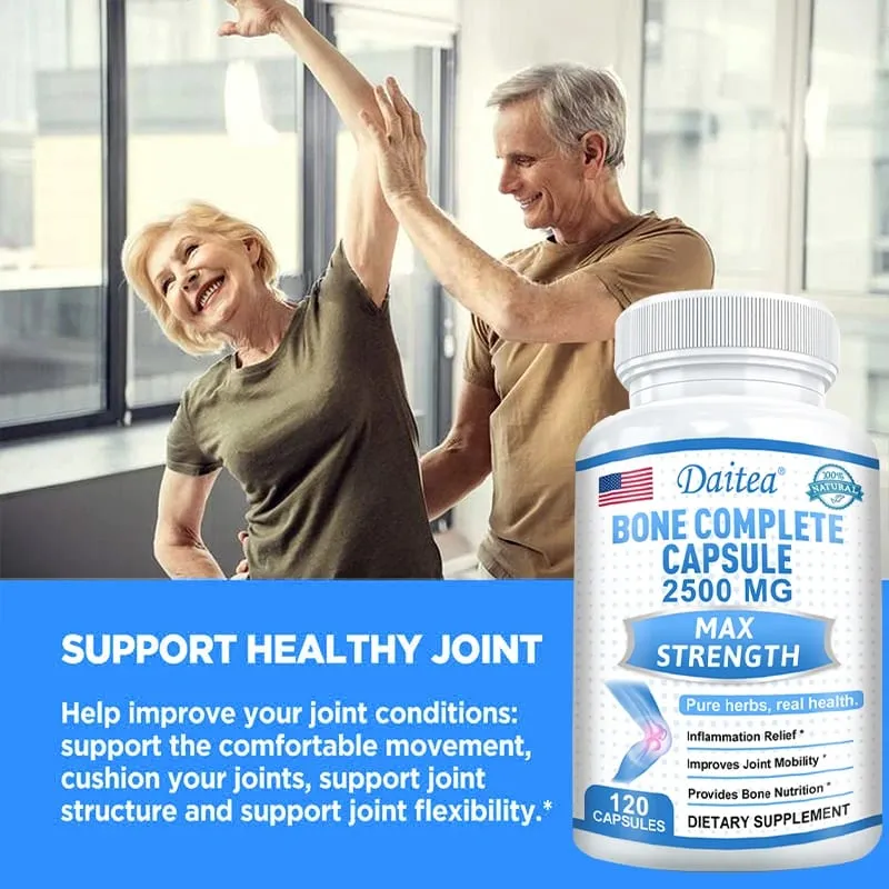 Collagen Bone Capsules Calcium Magnesium & Vitamins Supports Bone Density Calcium Absorption Cartilage & Joint Health