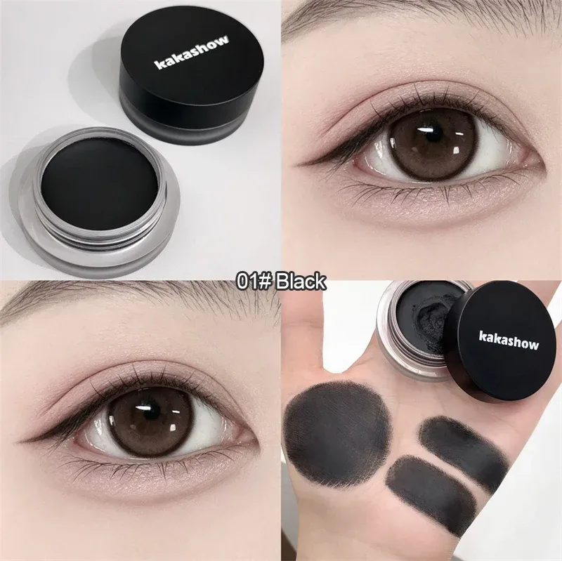 Matte Black Eyeliner Cream Waterproof Big Eyes Beauty Cosmetic Long Lasting Smooth Brown Eyeliner Gel Eyeshadow Eye Liner Makeup