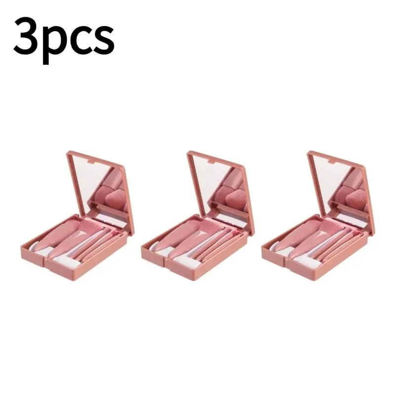 Malé štětce s kompletní funkcí Sada kosmetických štětců s pouzdrem a zrcátkem 5ks Cestovní sada štětců na make-up Mini Makeup — image 9